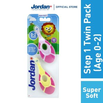 Jordan Step by Step 1, 0-2 years Ultrasoft bristles Baby kids Toothbrush 0-2 years 2 Toothbrush 2 Units Toothbrush