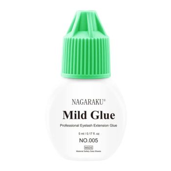 NAGARAKU Mild Eyelash Extension Sensitive Glue 5ml | Odorless Non-irritant | 4-6s Drying | Retention 15-20 Days |Professional Use Only