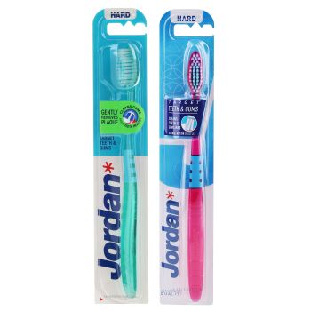 Jordan Adult Teens Target Teeth & Gums Hard bristles Toothbrush Teeth & Gums Hard - Pack of 2 units Toothbrush